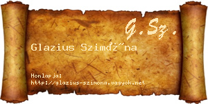 Glazius Szimóna névjegykártya
